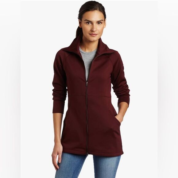 Columbia i2O Jacket Women's Small Blue Long Omni-Wick Full Zip Convertible Neck - Picture 4 of 6